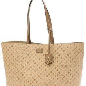 Jimmy Choo Caramel Mix JC Monogram Pattern Tote Bag